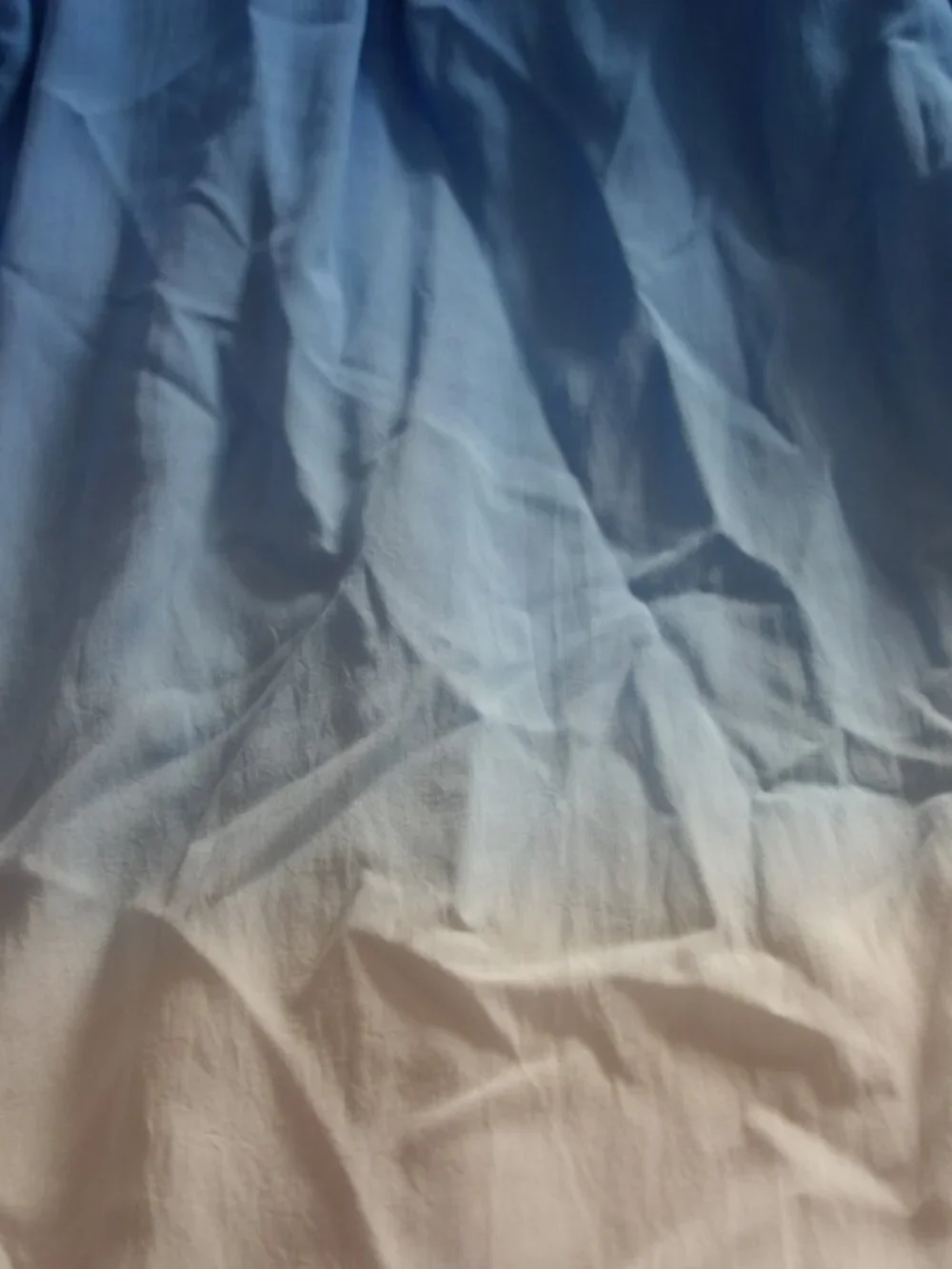 Tribal Blue Ombre Button Up Shirt Roll Tab Sleeve Women's Medium - Picture 9 of 11